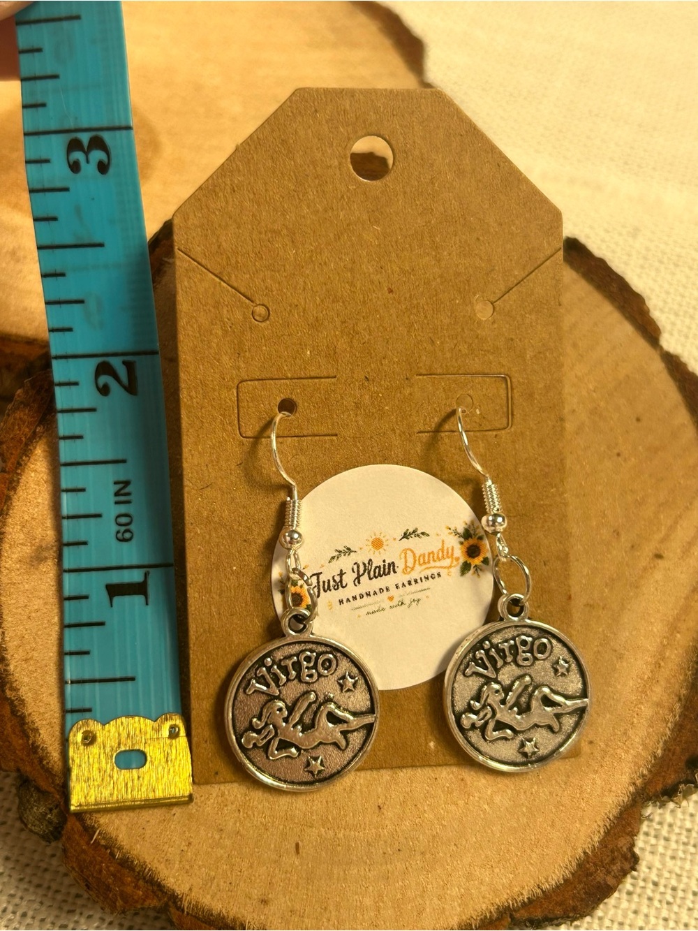 Virgo Zodiac Astrology Dangle Earrings | Handmade NWT - Picture 3 of 4